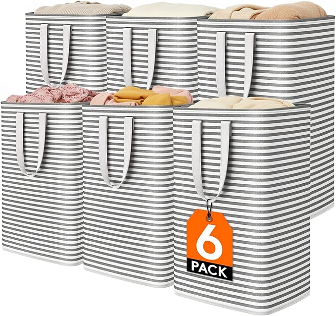 Lifewit 6 Pack Laundry Hamper Large Collapsible Laundry Baskets, Freestanding
