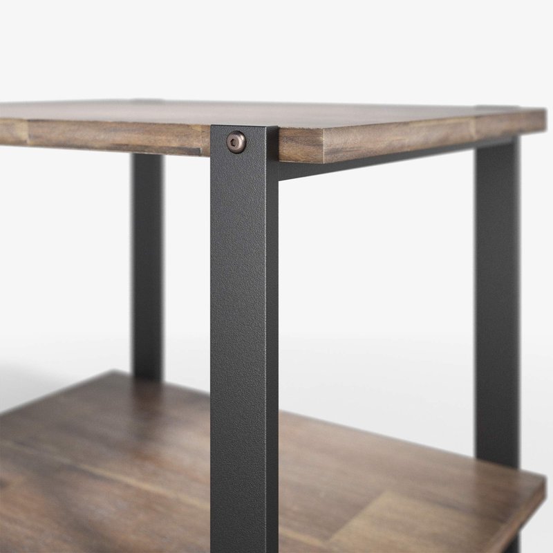 Zinus Brock 21 Inch Solid Wood Side Table, End Table, Easy Assembly, Brown