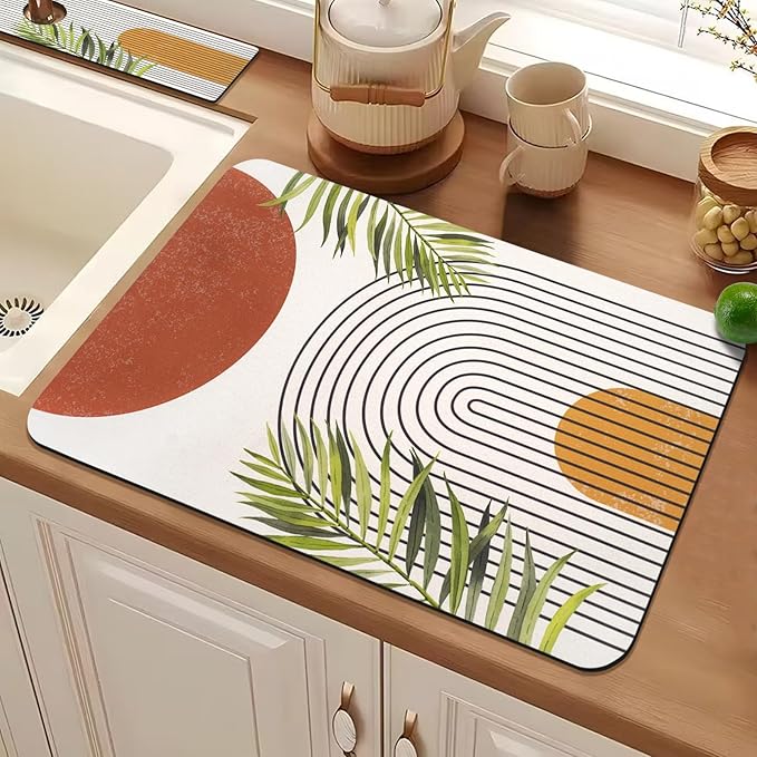19.5" x 12" Dish Drying Mat & 24" x 5.5" Sink Splash Guard, Super Absorbent