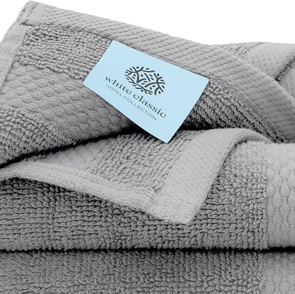 White Classic Luxury Cotton Washcloths 13x13 Inch