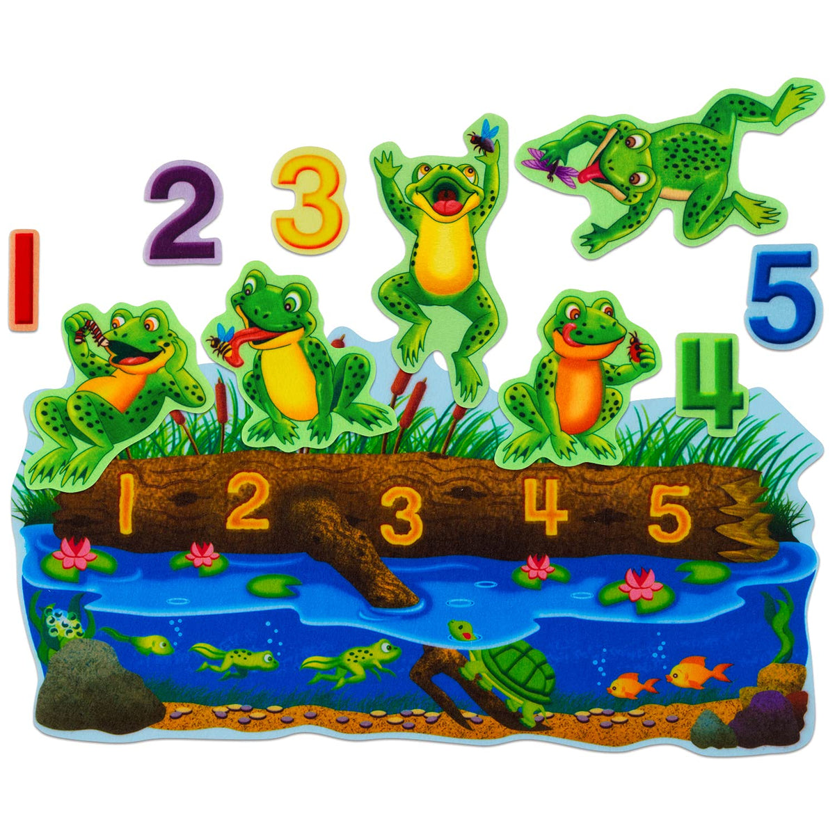 Little Folk Visuals Five Speckled Frogs Precut Felt Pieces, 11 Pieces Set