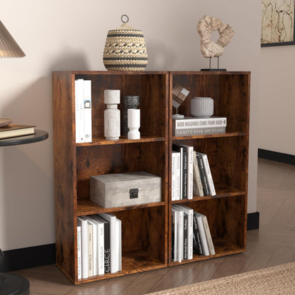 NewBeth Wooden 3 Cube Storage Organizer, 3 Tier Low Bookcase Freestanding Storage Display Organizer,Versatile Cubes Shelf and Cubby Unit for Any Space