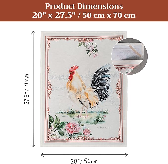 100% Cotton Kitchen Towel Campagne Maison d' Hermine Set of 2 Super Soft Highly