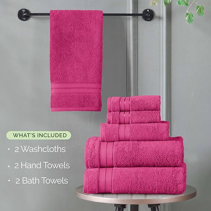 Elegant Comfort Luxury 6-Piece Towel Set, Premium Soft 100% Turkish Cotton