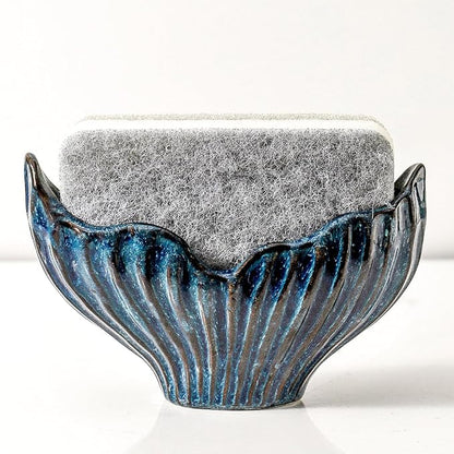 Sponge Holder for Kitchen Sink, Ceramic Sponge Holder