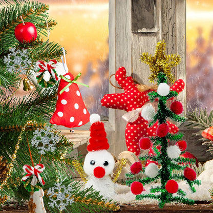 540 Pcs Christmas Pipe Cleaners Crafts Set Including 240 Pcs Pipe Cleaners for Crafts, 200 Pcs Pom Poms, 100 Pcs Self Adhesive Wiggle Googly Eyes for DIY Art and Craft Supplies
