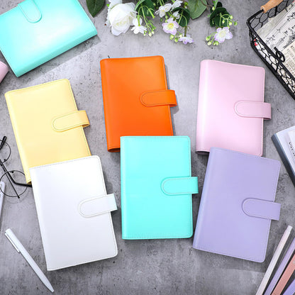Chuangdi 24 Pcs A6 PU Leather Budget Binder Bulk Refillable 6 Ring Notebook Cover Paper Pocket Loose Leaf Binder Personal Organizer Planner Magnetic Buckle Closure, Gift for Back to School