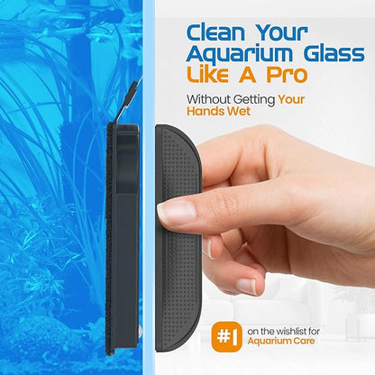 Flipper Cleaner Float - 2-in-1 Floating Magnetic Aquarium Glass Cleaner - Fish Tank Cleaner - Scrubber & Scraper Aquarium Cleaning Tools - Floating Fish Tank Cleaner, Standard