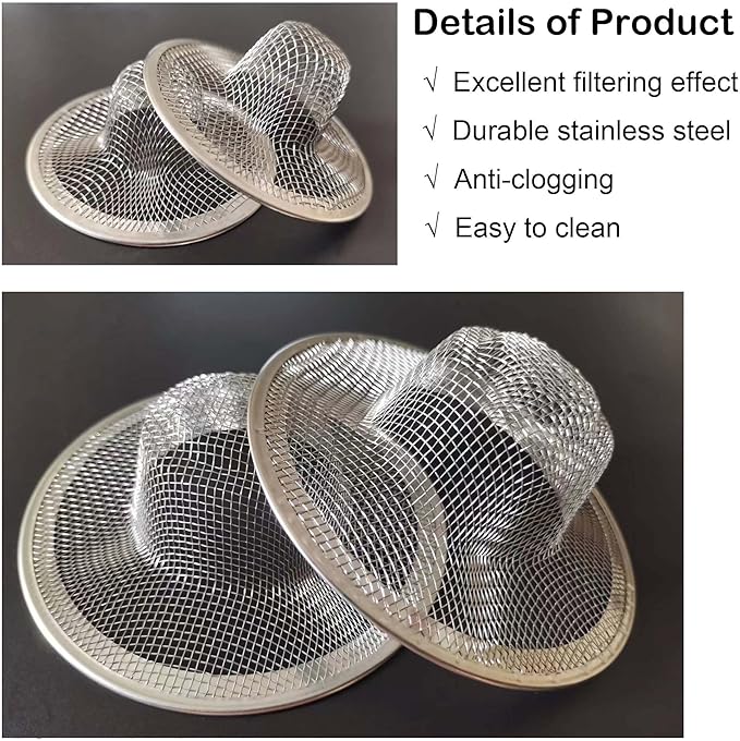 20Pcs Small Drain Mesh Basket, 2.125'' Bathroom Sink Drain Strainer Screen Mesh