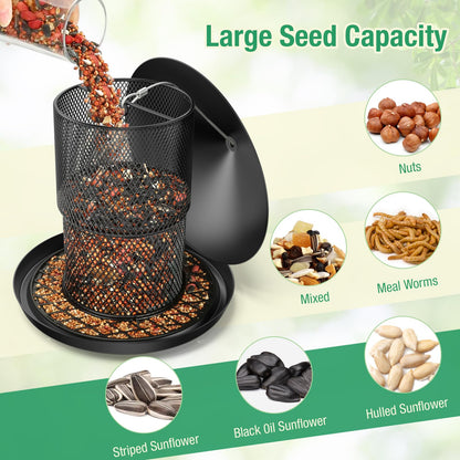 Bird Feeder for Outdoor Hanging, No Mess No Spill and Squirrel Proof Feeder