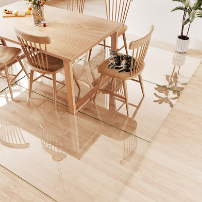 InfiniGlass Tempered Glass Chair Mat 80"x40" – Ultra-Clear Office Chair Mat for Hardwood Floors & Low-Pile Carpets – Heavy-Duty 0.2" Scratch-Resistant Surface with Non-Slip Pads – Supports 1,000 lbs