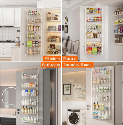 MIAOLI Over the Door Pantry Organizers and Storage, 6-Tier Spice Rack, Home &