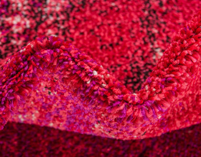 Unique Loom Jardin Collection Colorful, Vibrant, Abstract Watercolor Area Rug (5' 0 x 8' 0 Rectangular, Pink/ Red)