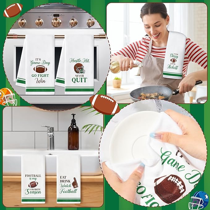 R HORSE Funny Football Kitchen Dish Towels