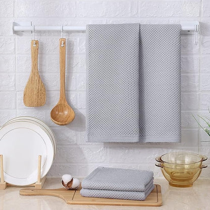 Kitinjoy 100% Cotton Waffle Weave Kitchen Hand Towels
