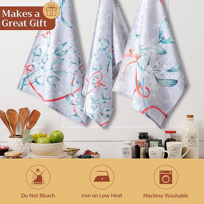 Maison d' Hermine Kitchen Towels Set of 3 100% Cotton 20" x 27.5" Reusable