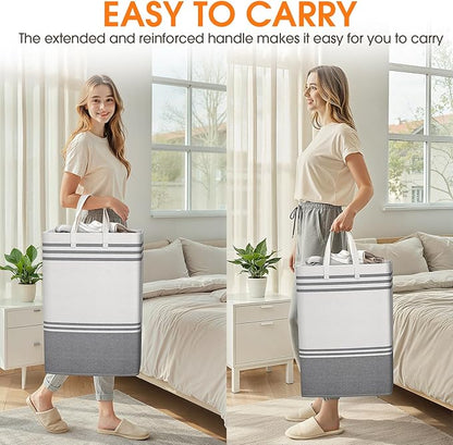 2 Pack Large Laundry Baskets, Laundry Hampers, Freestanding Waterproof