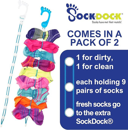 Sock Laundry Solution for Washing Drying & Storing Socks in Pairs, Clip & Hold