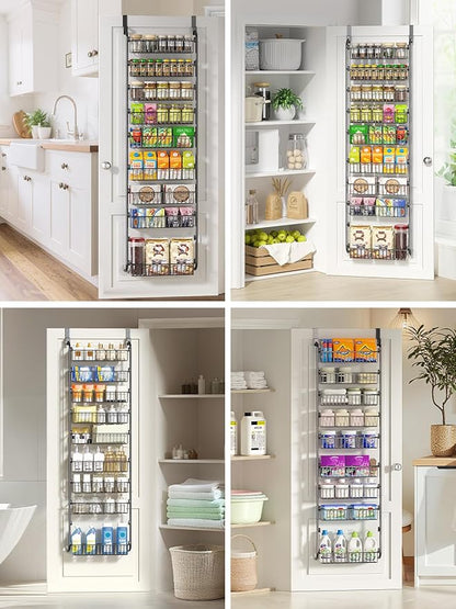 Delamu Over The Door Pantry Organizer, 9-Tier Pantry Door Organizers and Storage