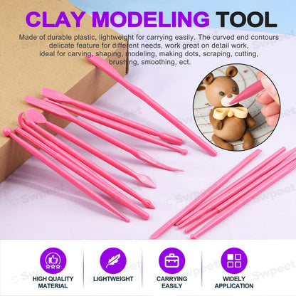 Swpeet 122Pcs Green Clay Extruder Gun and Fondant Cake Mold with Cookie Plunger Cutter Tool Polymer Clay Cutters Kit, Perfect for Clay Cake DIY Craft Cake Decorating Supplies Modeling Tool