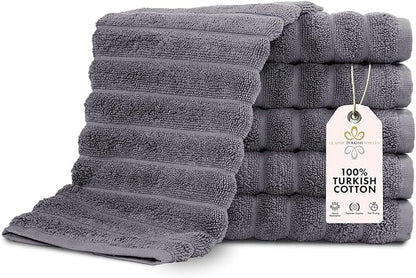 Classic Turkish Towels CTT Luxurious 100% Turkish Cotton Washcloths 6 Pack