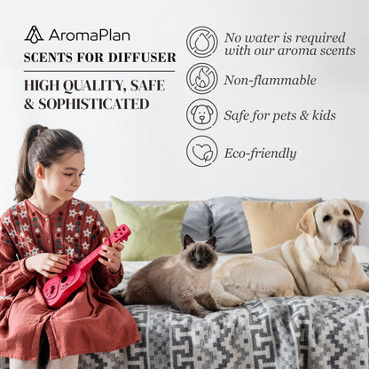 AromaPlan Hotel Scents Santal 5 Fl Oz (148ml), Home Luxury Aroma & Hotel Fragrance Diffuser Oil- Hotel Diffuser Oil for Aromatherapy- USA Made, Bigger Bottle, Bolder Aroma & Longer Lasting