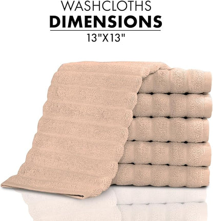 Classic Turkish Towels CTT Luxurious 100% Turkish Cotton Washcloths 6 Pack