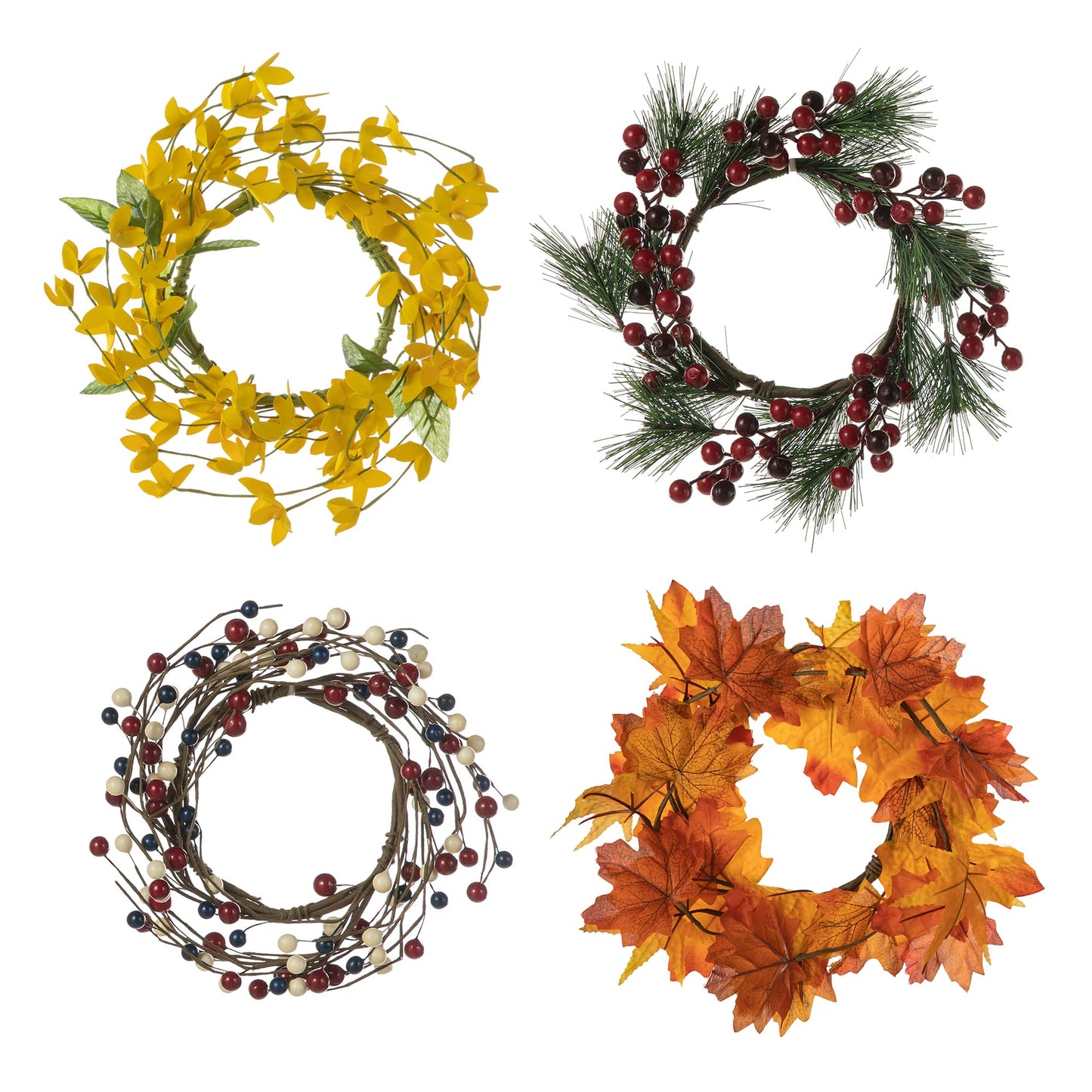 Glitzhome 5ft H Wooden Welcome Sign with 4 Interchangeable Wreaths - Spring/Patriotic/Fall/Christmas Floral Wreaths, Farmhouse Hang/Lean Wall Decor for Front Door, Porch, Yard - Solid Wood, Style3