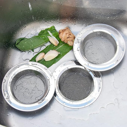 2PCS Kitchen Sink Strainer-Stainless Steel Mesh Drain Strainer, Large Wide Rim