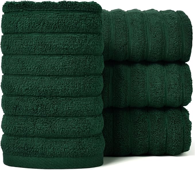 Jacquotha 4-Pack Hand Towels Ribbed – Kitchen & Bathroom Premium Cotton Towels