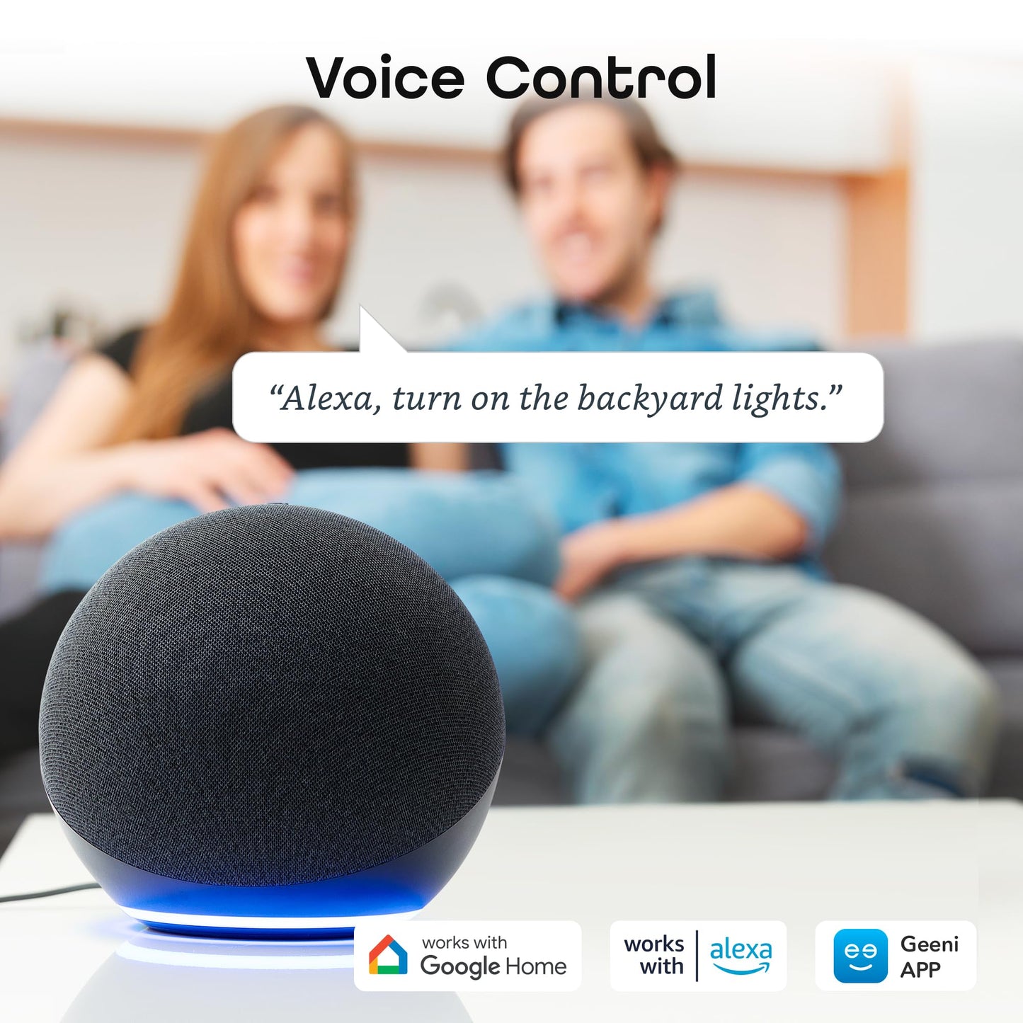 Geeni Outdoor Duo Wi-Fi Smart Plug, Weatherproof Dual Socket, Wireless Remote Control, Works with Alexa & Google Home, 2 Outlets