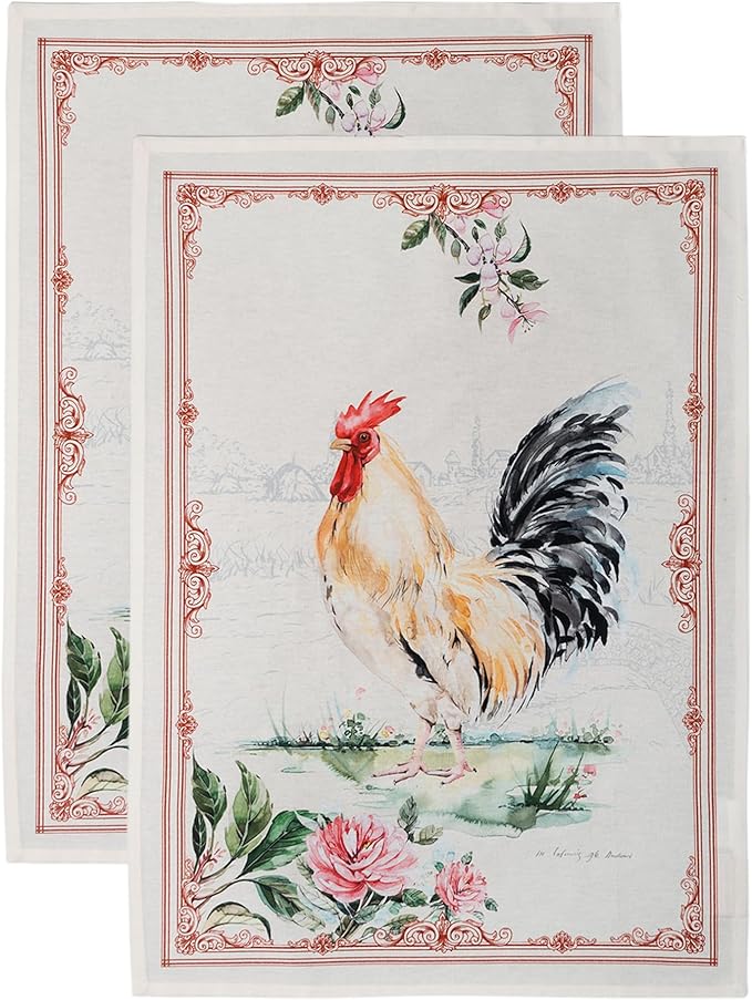 100% Cotton Kitchen Towel Campagne Maison d' Hermine Set of 2 Super Soft Highly