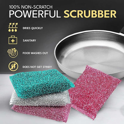 Dish Sponges for Kitchen(30 Pcs) Non-Scratch Scrub Sponges for Dishes, Pots, Pans, Glass, Stainless Steel & Nonstick Cookware–Odor-Resistant, Quick-Dry, Flexible, Durable & Reusable Cleaning Scrubbers