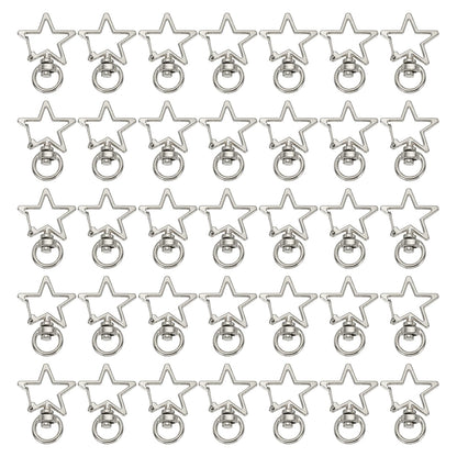 PATIKIL Swivel Lobster Clasp, 50 Pcs Star Shape Swivel Clasp Hooks Metal Snap Clips Lanyard Claw Clasps Key Chain Making Kit for DIY Crafts Purse Bag Connector Hardware, Silver Tone
