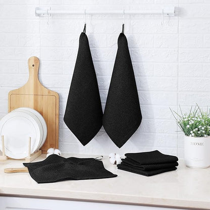 Kitinjoy 100% Cotton Kitchen Dish Cloths, 12 Pack Waffle Weave Ultra Soft