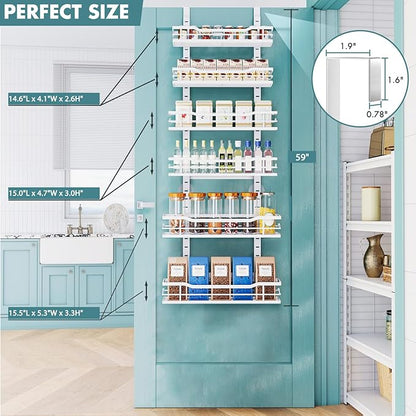 Over The Door Pantry Organizer，6-Tier Over The Door Organizer