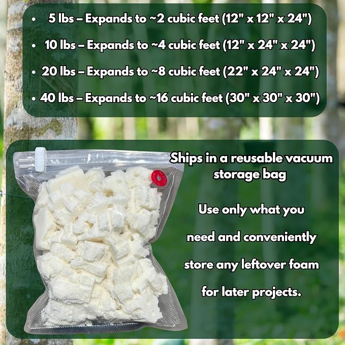 eConsumersUSA Organic Shredded Latex Foam 5lbs, 10lbs, 20lbs, 40lbs Made in USA 5 Pounds