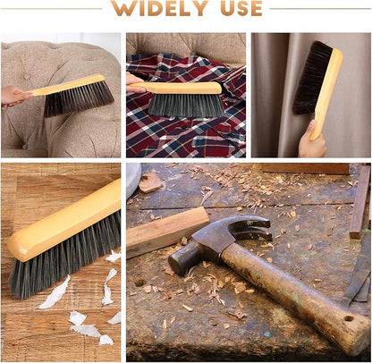 Patelai 2 Pieces Wooden Bench Brushes Fireplace Brush Natural Fiber Bench Soft