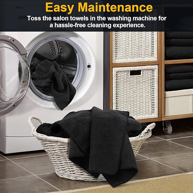 Salon Towels 48 Pack, Microfiber Barber Towel Bulk, Fast Drying Hair Towels
