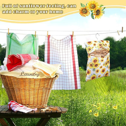 2 Pcs Clothespin Bag with Hanging Hook Waterproof Laundry 13" x 12" Clothes Pin