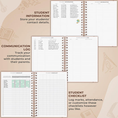 Clever Fox Teacher Planner Spiral – School Year Planner with Calendars & Lesson Plans – Teacher Plan Book for Classroom & Homeschool Organization - Undated, 7.9x10″ (Rose Gold)