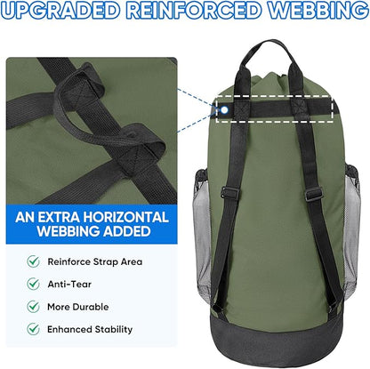 BALEINE 2PK 120L Laundry Bag Backpack, 900D Oxford Fabric Large Travel Laundry