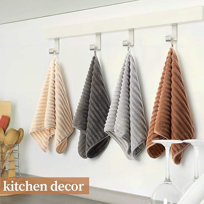 4 Pcs Hand Towel for Bathroom 14 x 30 Inch Neutral Microfiber Quick Dry