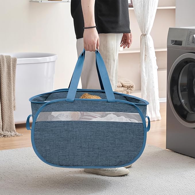 Collapsible Laundry Baskets, Foldable Tear Proof Pop Up Hamper