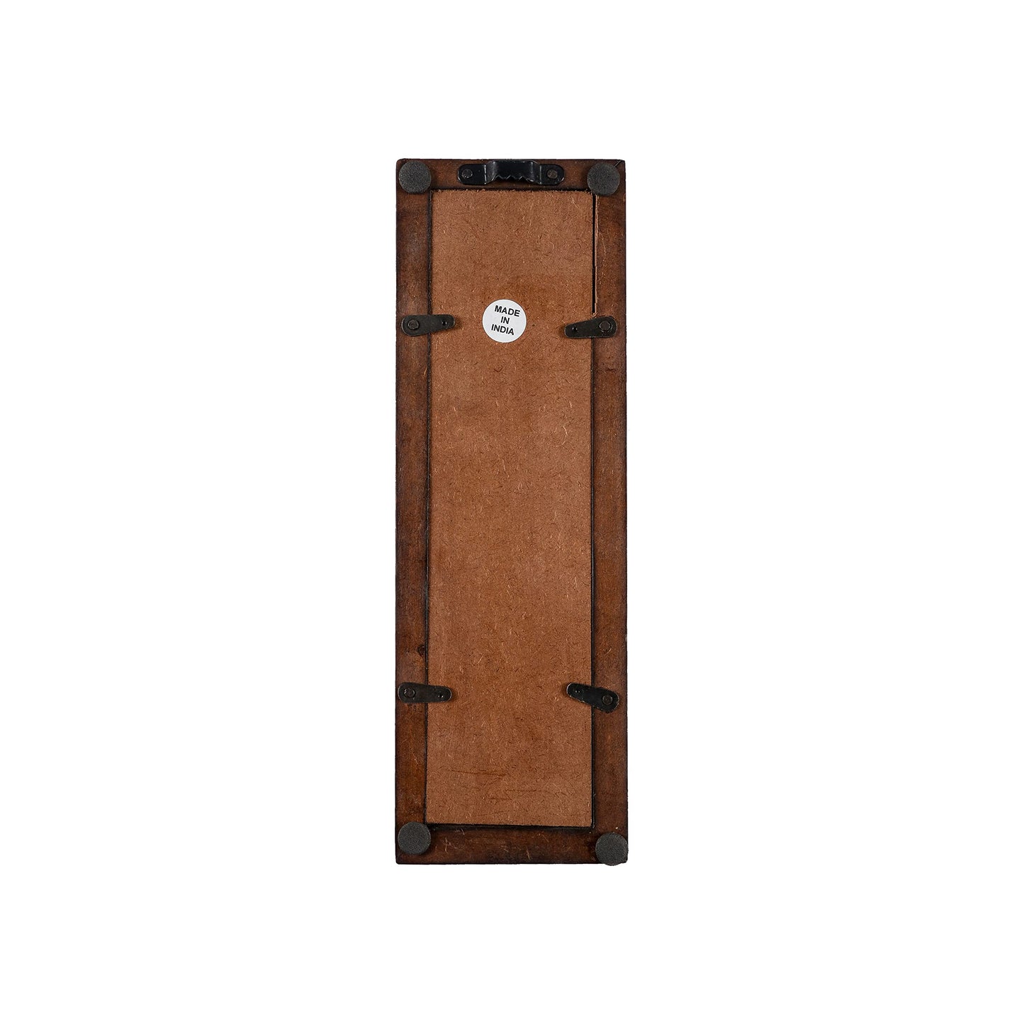 The Wooden Town Wall Hanging Plaques Wall Décor Jharokha With Mirror, Elegant Sculpture Wall Décor Panel to Enhance the Décor of Your Room or Office - 12x4 Inch - Burnt Set of 2