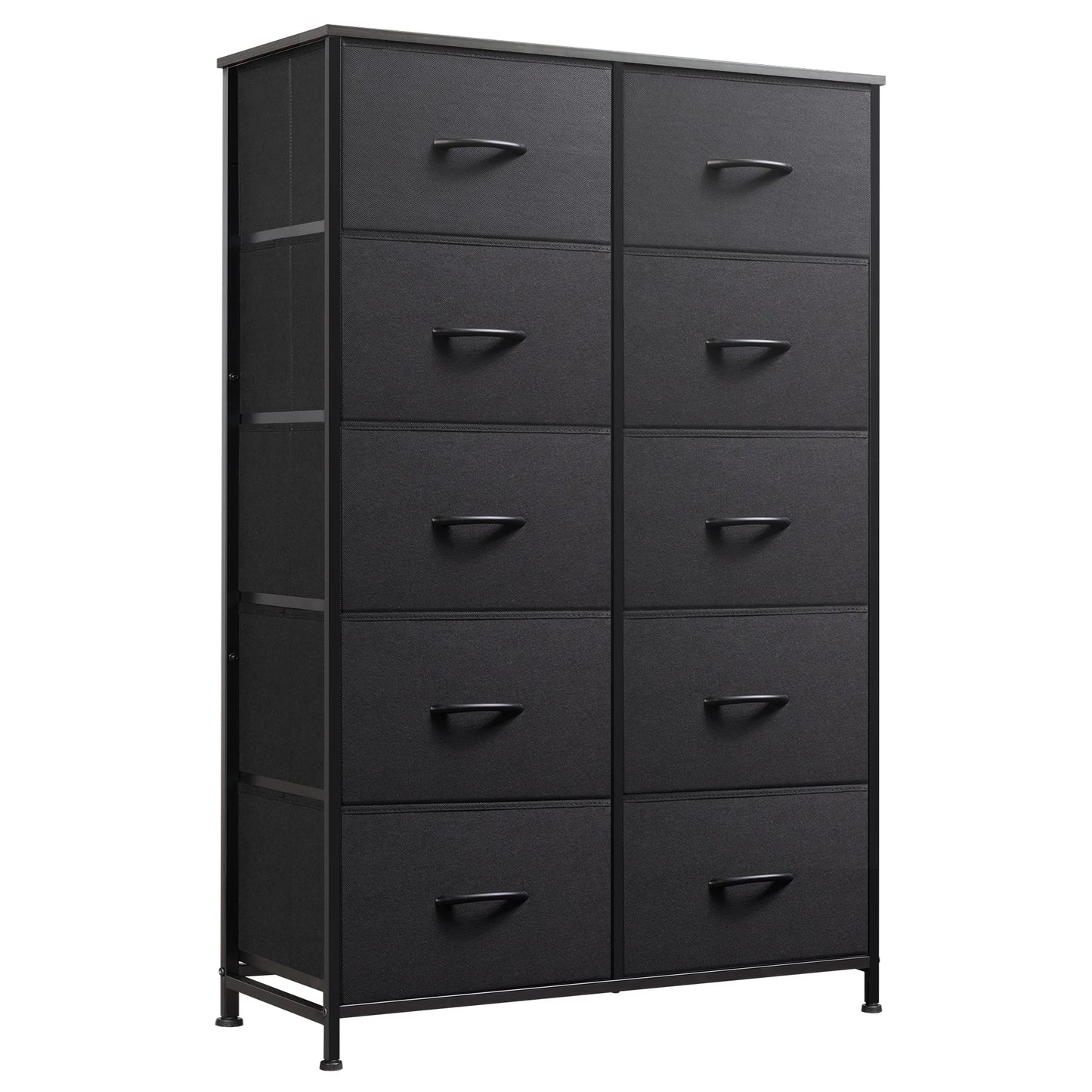 WLIVE Tall Dressers for Bedroom with 10 Drawers, Chest of Drawers, Dresser for Closet, Living Room, Hallway, Entryway, Black