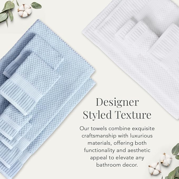NY Loft 100% Cotton Towel Set 6 Piece | Super Soft & Absorbent Quick-Dry 2 Bath