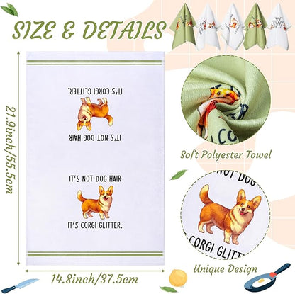R Horse Funny Corgi Kitchen Dish Towels