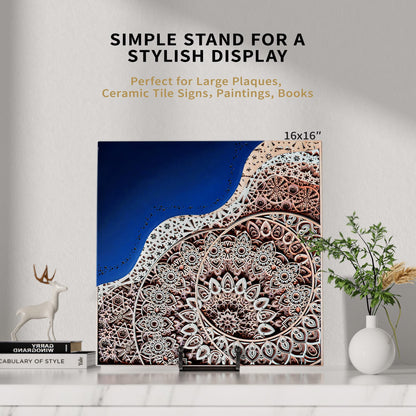 IPAME 3 Pack 8 Inch Large Plate Stands for Display - Metal Square Wire Plate Holder Display Stand + Picture Stand for Book, Platter, Plaque, Photo Easel