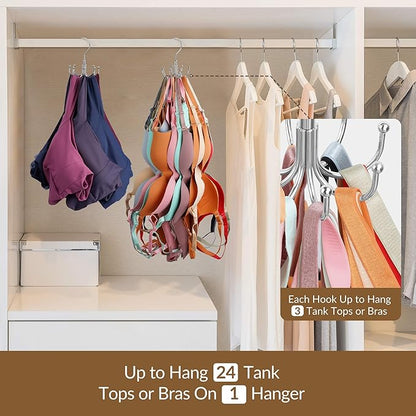 ZEDODIER Tank Top Hanger, 2 Pack Rotatable Bra Organzier